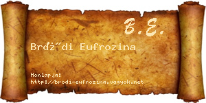 Bródi Eufrozina névjegykártya